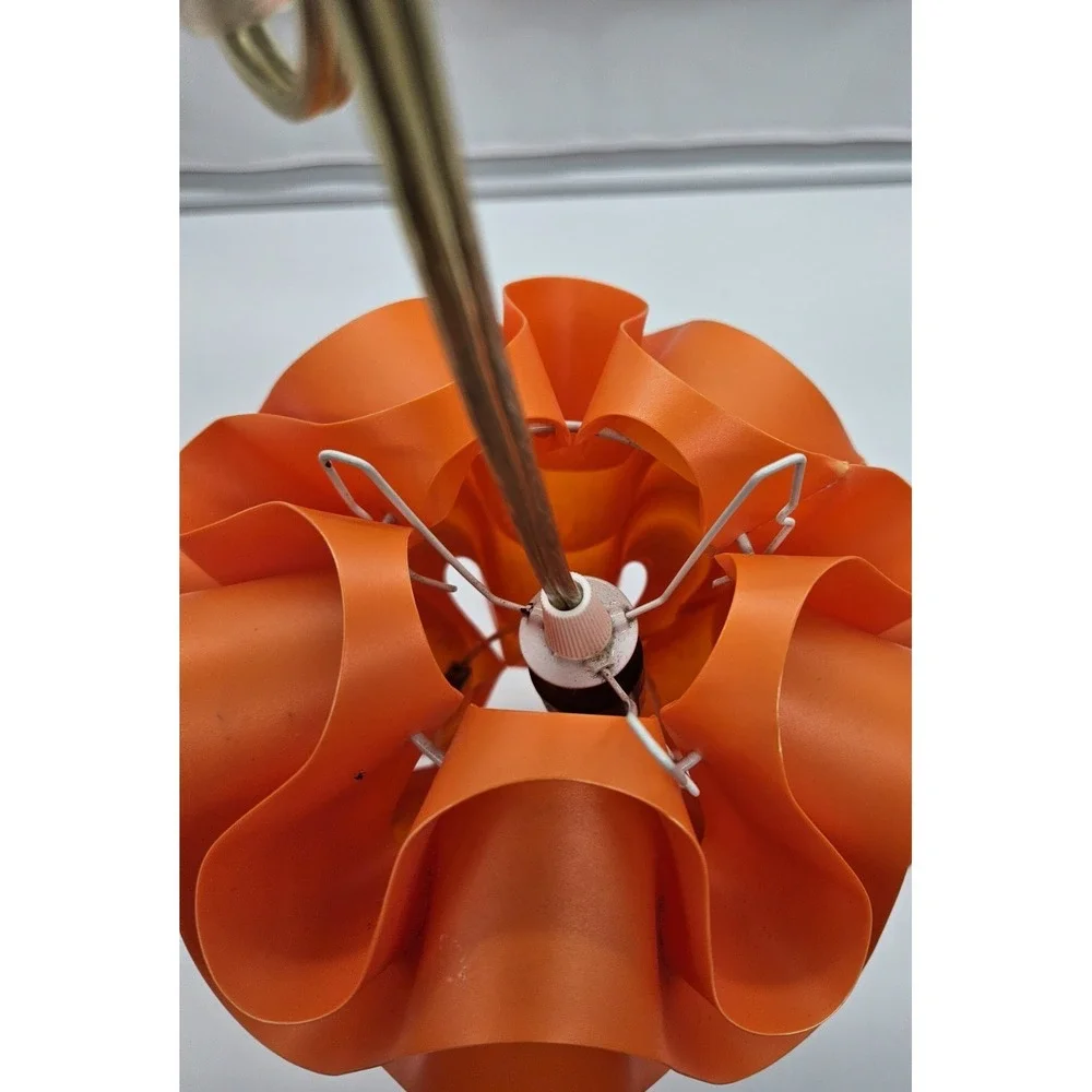 Lite F/X Wave Orange Pendant Table Lamp Retro MCM Style Model‎ 4555-X Plug-In